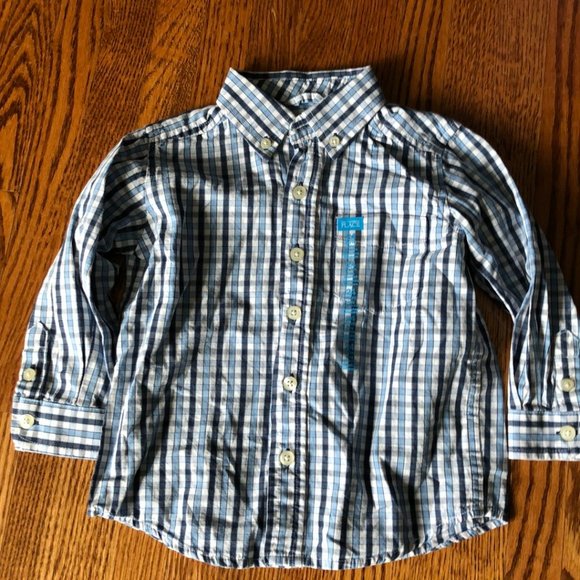 Children’s Place Blue Stripped Long Sleeved Dress Shirt - Picture 1 of 1